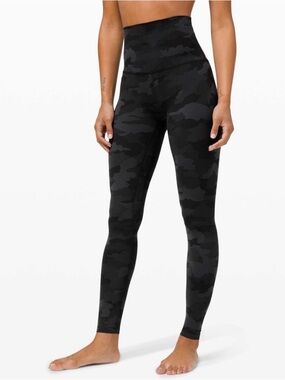 Lululemon Align Leggings Black Camo High Rise Size 8